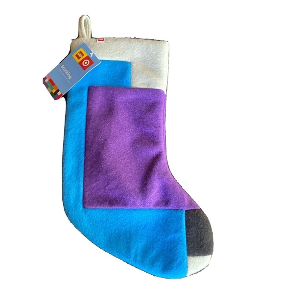 Lego Other - LEGO Collection Target 20" Purple Blue Color Block Felt Christmas Stocking NEW